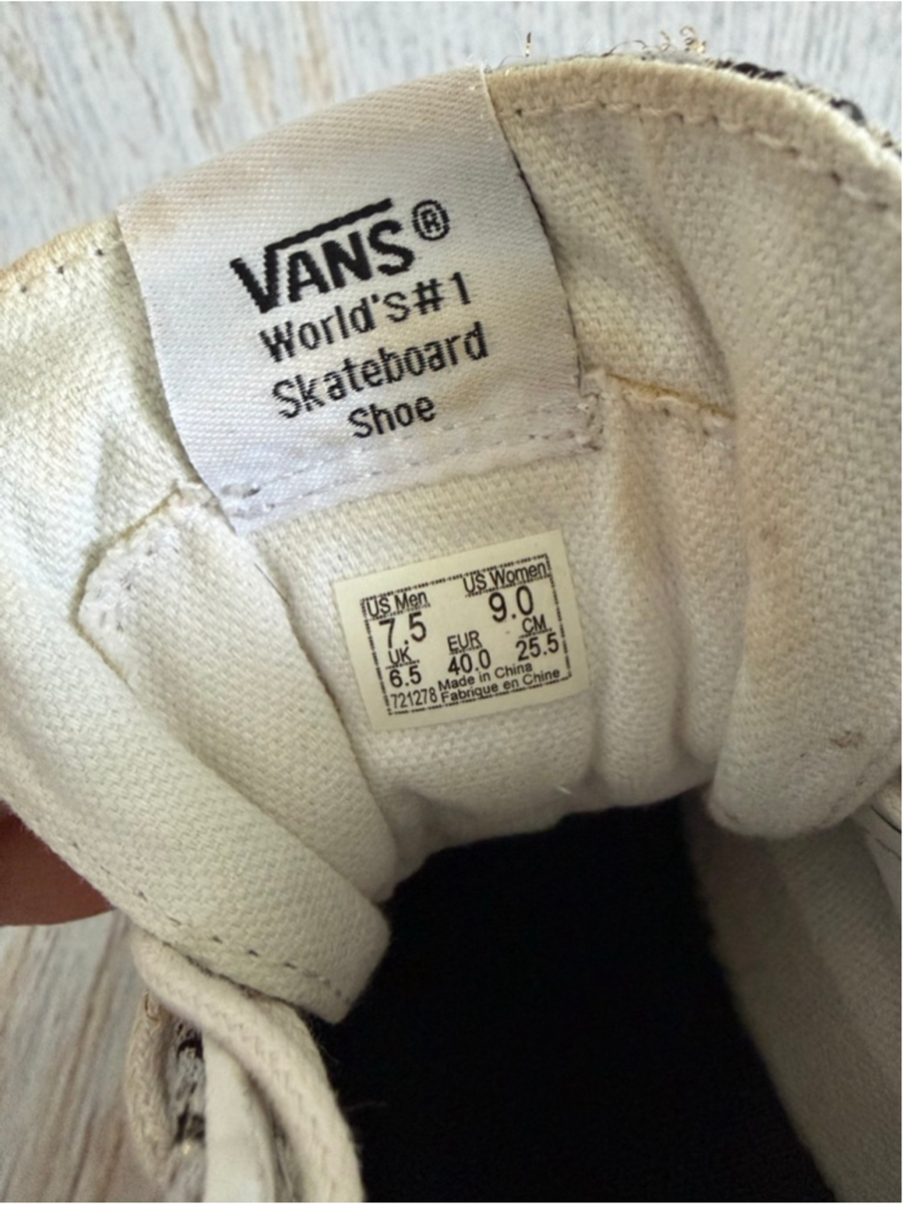 Women's Vans Sk8-Hi Sneakers Size 9 White Black Pattern - Picture 10 of 10